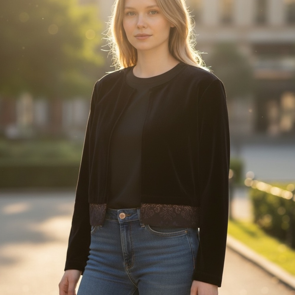 Vintage Carole Little Velvet Cardigan